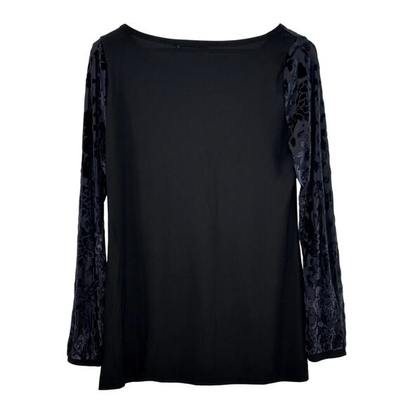 BELLDINI Black Velvet Burnout Tunic Size M Whimsygoth Witchy Twee Classic Chic - Picture 5 of 11